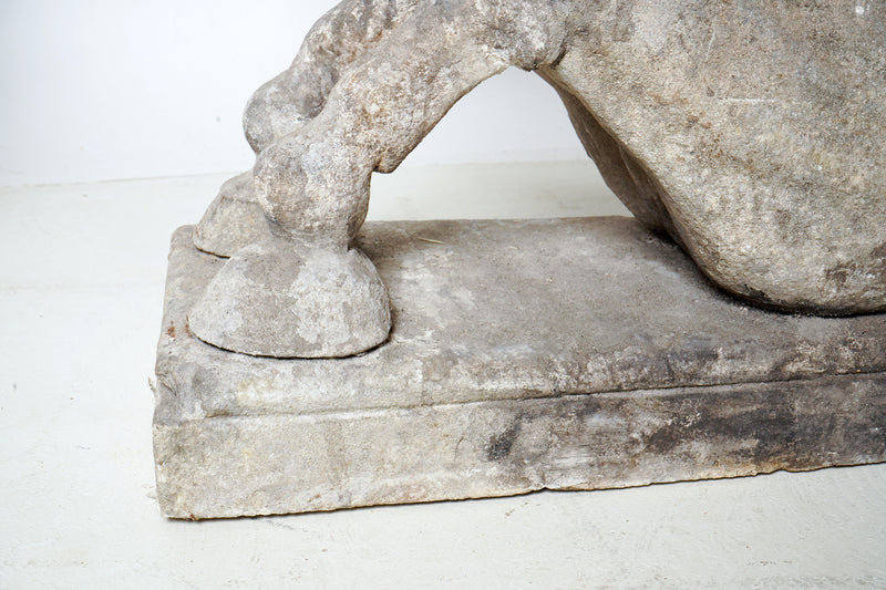 A Pair of Limestone Winged Horses