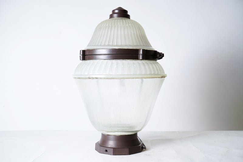 A French Holophane Glass Street Lamp Converted to Pendant Lamp