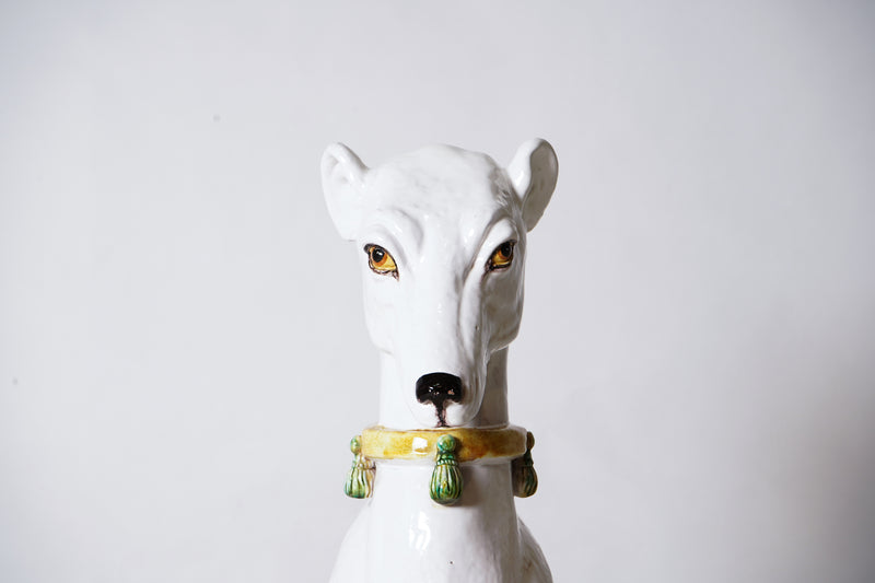 A Lifesize Ceramic Figure of a Greyhound