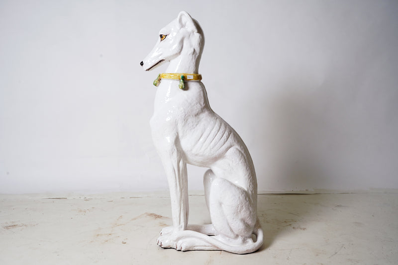 A Lifesize Ceramic Figure of a Greyhound