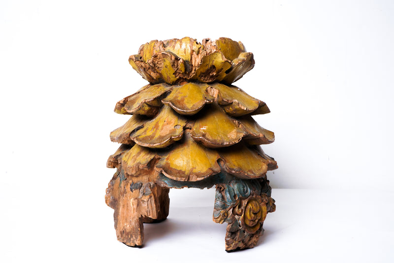 A Wooden Candle Holder in the Form of an Artichoke