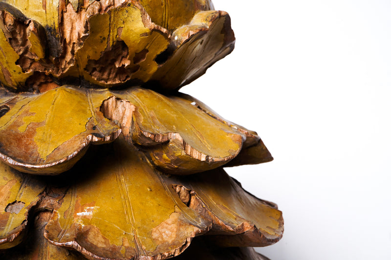A Wooden Candle Holder in the Form of an Artichoke