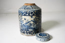 Blue and white ceramic Jar with lid
