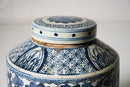 Blue and white ceramic Jar with lid