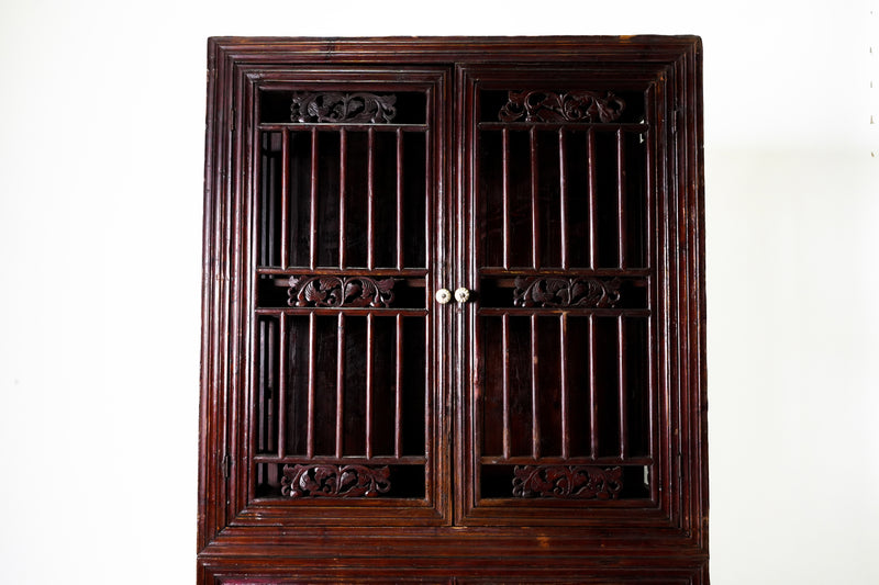 Chinese Kitchen Cabinet With Lattice Doors