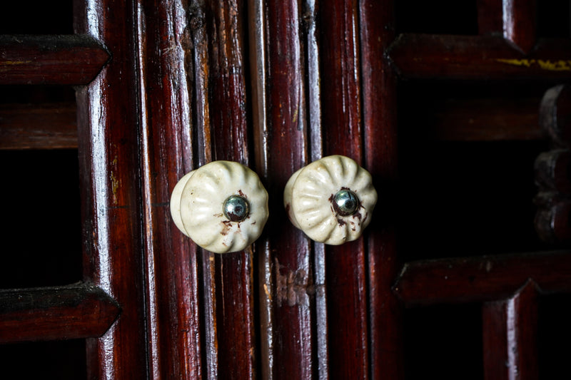 Chinese Kitchen Cabinet With Lattice Doors