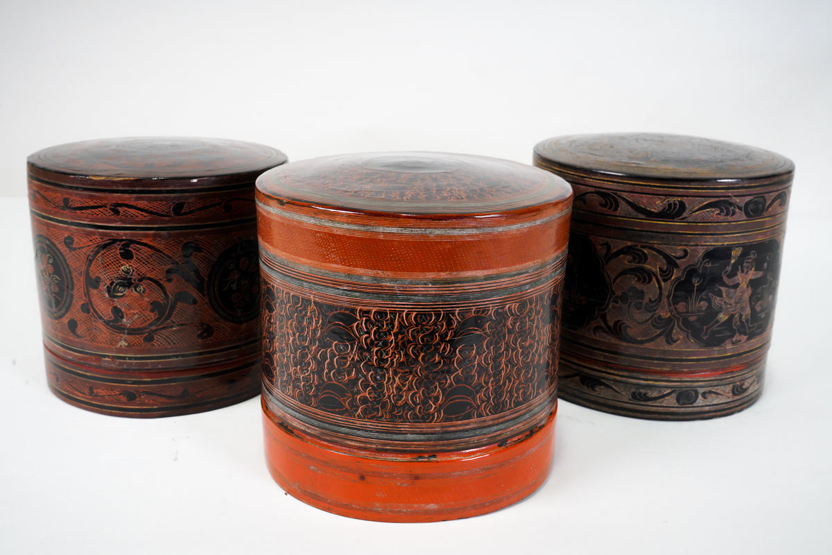 Burmese Betel Nut Box 7"H