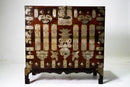 Korean Wedding Chest With White Brass Hardware