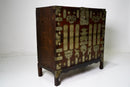 Korean Wedding Chest With White Brass Hardware