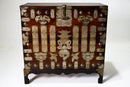 Korean Wedding Chest With White Brass Hardware