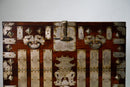 Korean Wedding Chest With White Brass Hardware