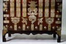 Korean Wedding Chest With White Brass Hardware