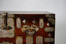 Korean Wedding Chest With White Brass Hardware