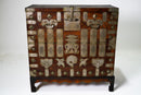 Korean Wedding Chest With White Brass Hardware