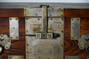 Korean Wedding Chest With White Brass Hardware