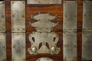 Korean Wedding Chest With White Brass Hardware