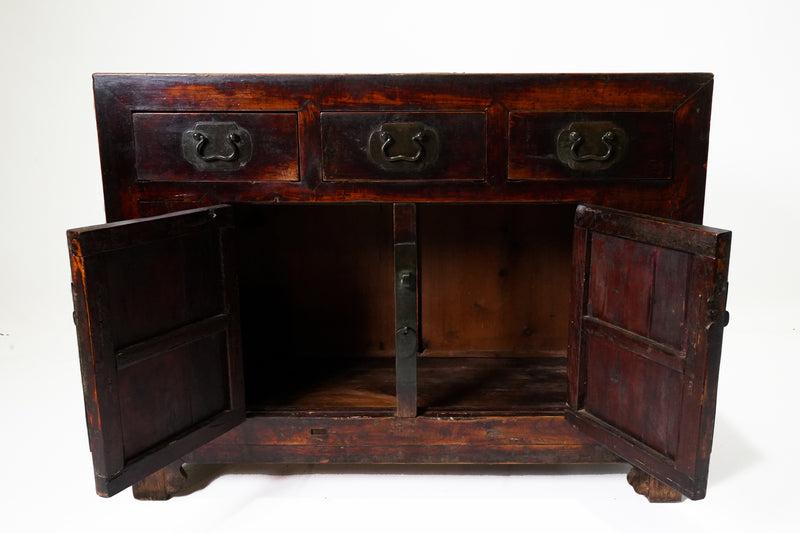 A Tianjin Style Chest with 3 Drawers, Two Doors And Original Patina
