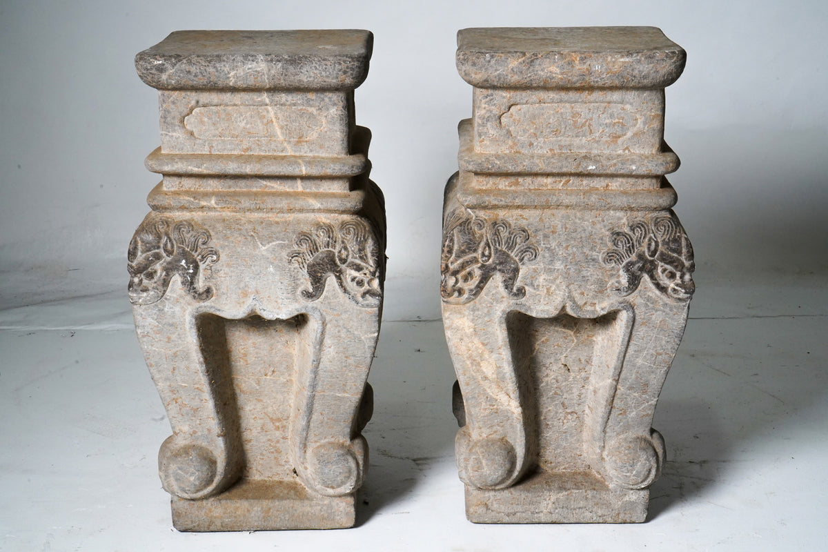 A Chinese Limestone Garden Pedestal