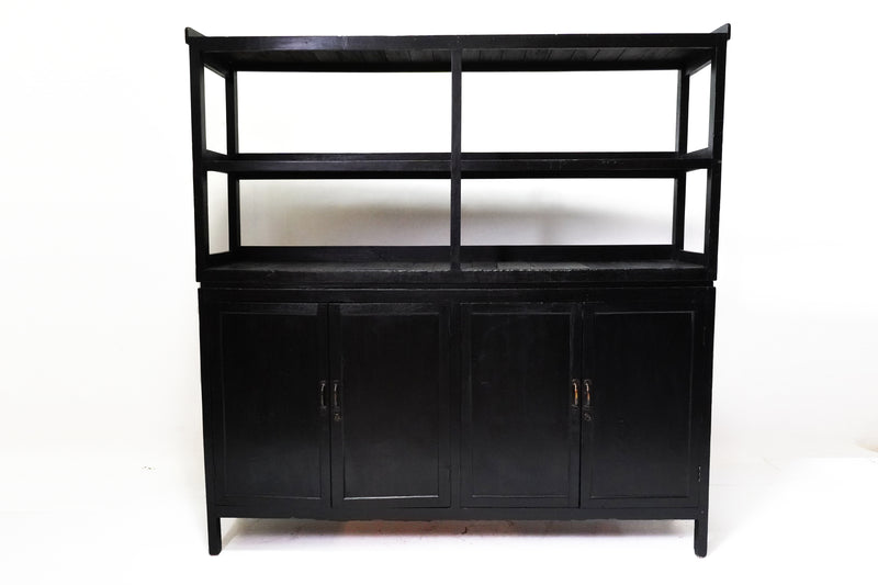C. 1900 Burmese British Colonial Kitchen Cabinet and Plate Rack
