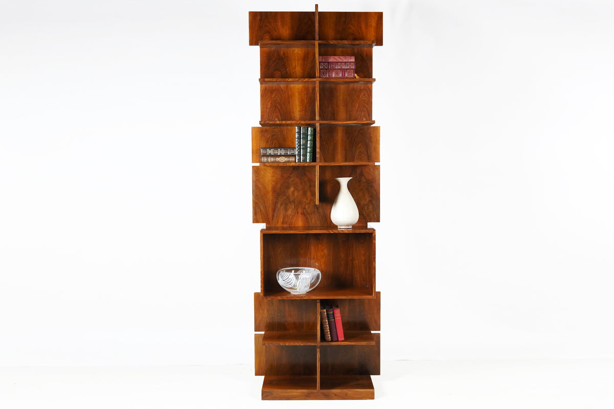A Walnut Veneer Bookcase