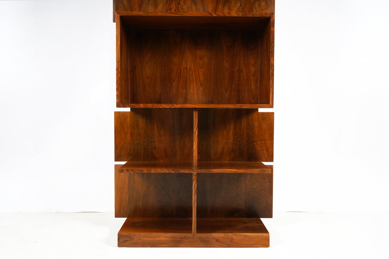 A Walnut Veneer Bookcase
