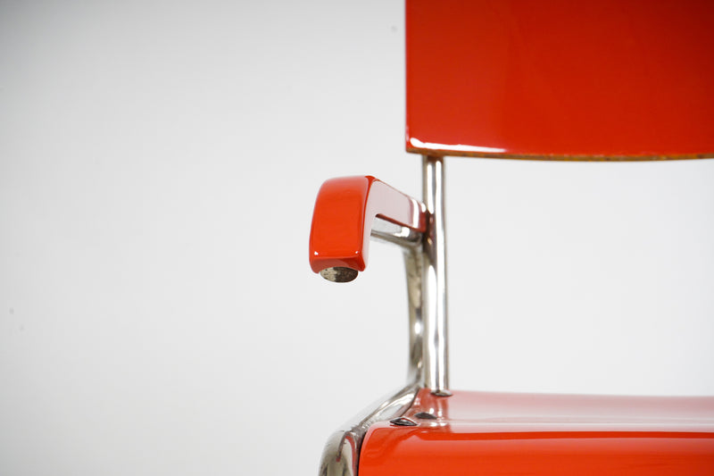 A 1930's Czech Chrome and Wood Armchair