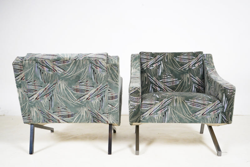 A Vintage Pair of Armchairs with Chrome legs