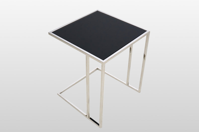 A Chrome And Glass Side Table