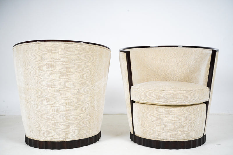 A Pair of Barrel-Back Art Deco Armchairs