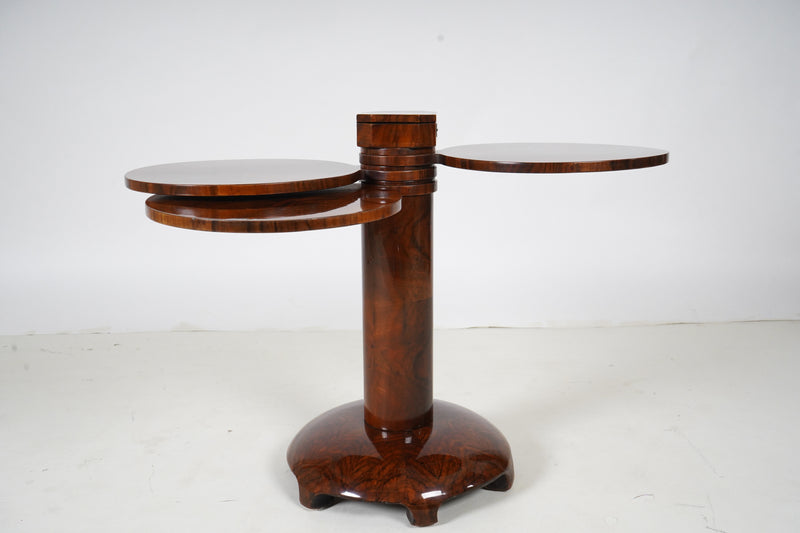 An Art Deco Side Table with 3 Rotating Leaves