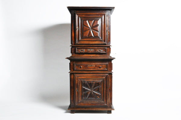 French Louis XIII Style “A Deux Corps" Walnut Armoire