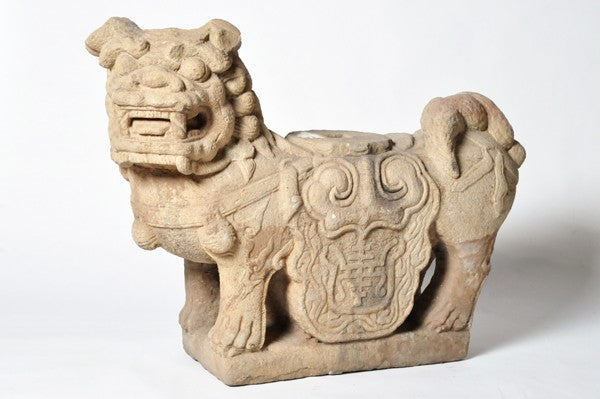 Impressive Pair of Chinese Stone Guardian Lions