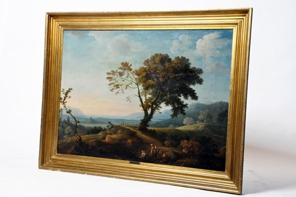 Antique Oil Painting of an Italian Landscape